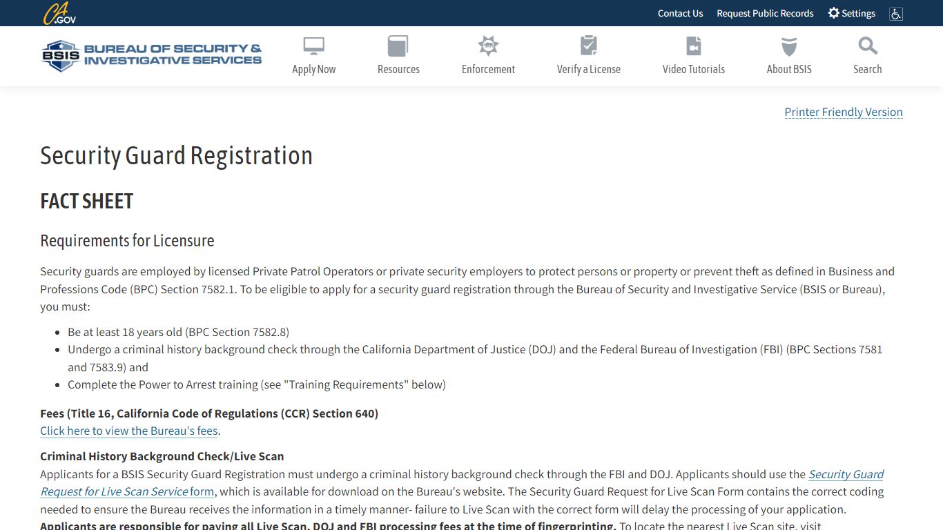 Security Guard Registration - Bureau of Security and ... - California